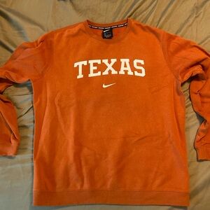 Nike fleece crew neck sweatshirt. Large men’s. Burnt orange, Texas Longhorns
